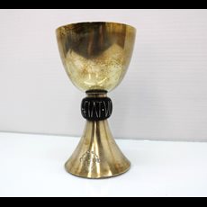7 1/2" Kevelar Sterling Chalice with 8 Genuine Diamonds & Silver Inlay SKU C911-082